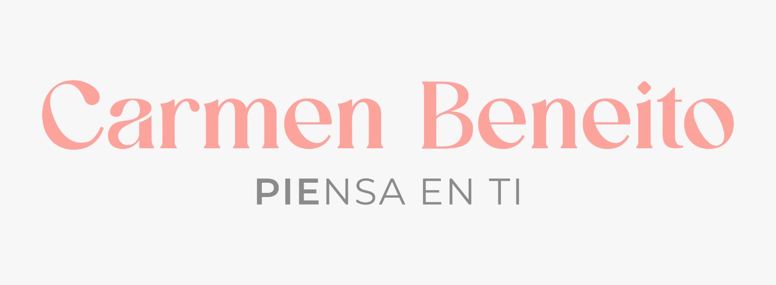 Logo Carmen Beneito con las letras de "piensa en ti"